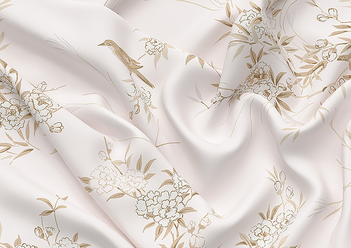 Shabby Chic by Rachel Ashwell Bird Chinoiserie, Pink Tan - Made to Measure Curtains - Image 4